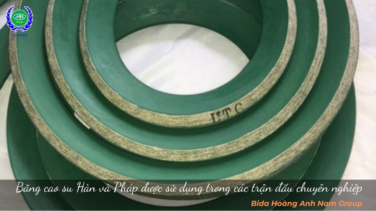 Băng cao su Hàn và Pháp được sử dụng trong các trận đấu chuyên nghiệp