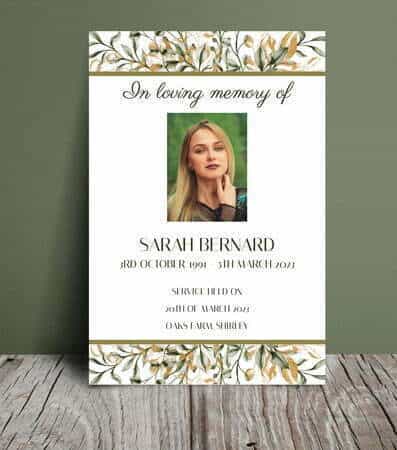 Floral line funeral order of service 040 Floral line funeral order of service 040 - Free Funeral Order of Service Template