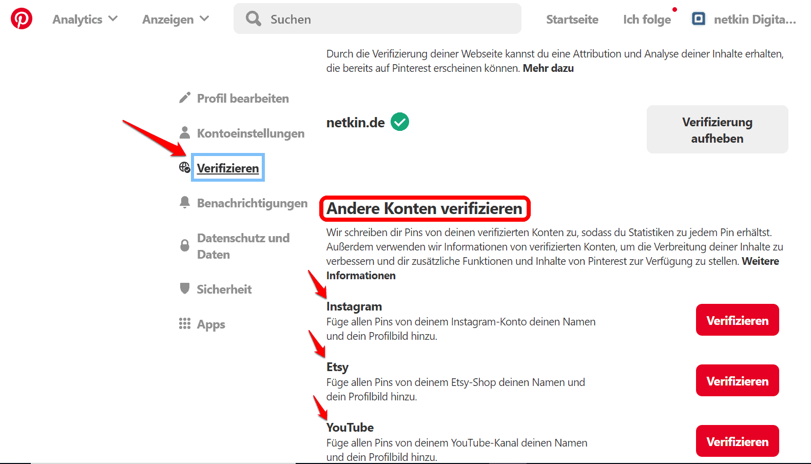 Wie du mit deinem Pinterest Unternehmensprofil erfolgreich wirst: 10 Tipps 1 beispiel netkin pinterest