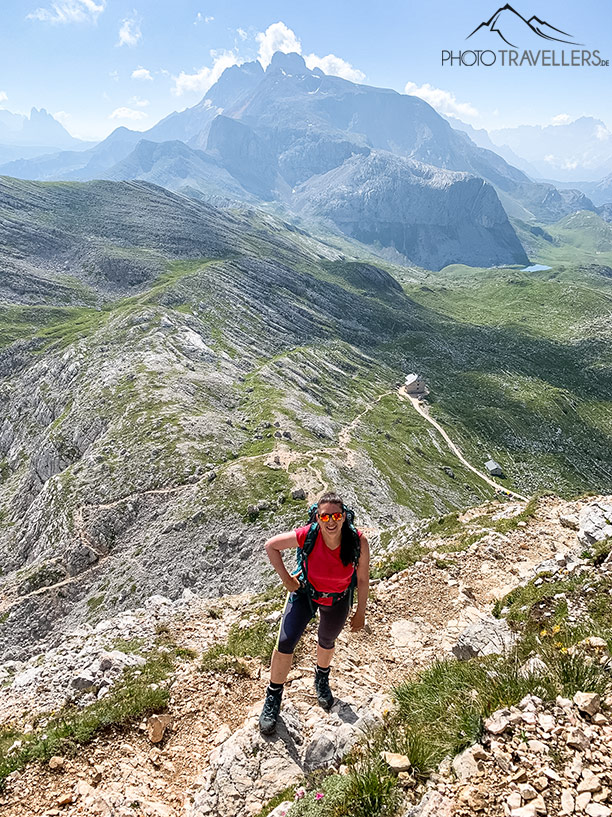 Biggi auf dem Weg zum Seekofel-Gipfel