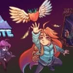 Panneau de jeu Celeste avec personnages et éléments d'art numérique coloré.
