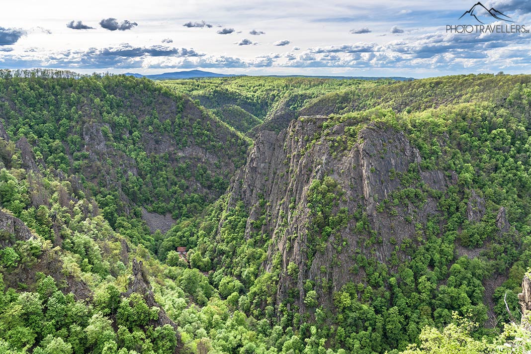 Der Blick ins Bodetal vom Hexentanzplatz