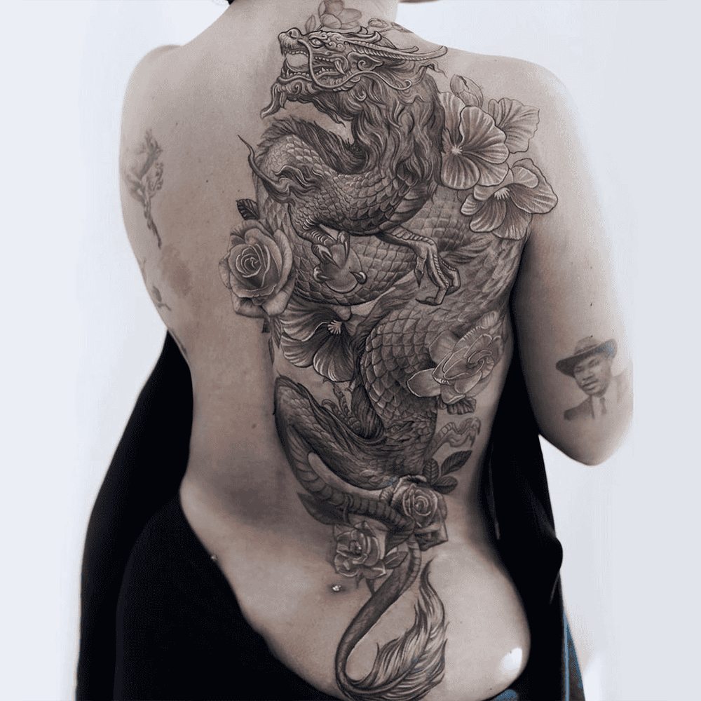 Dragon Tattoos in Black and Gray Art