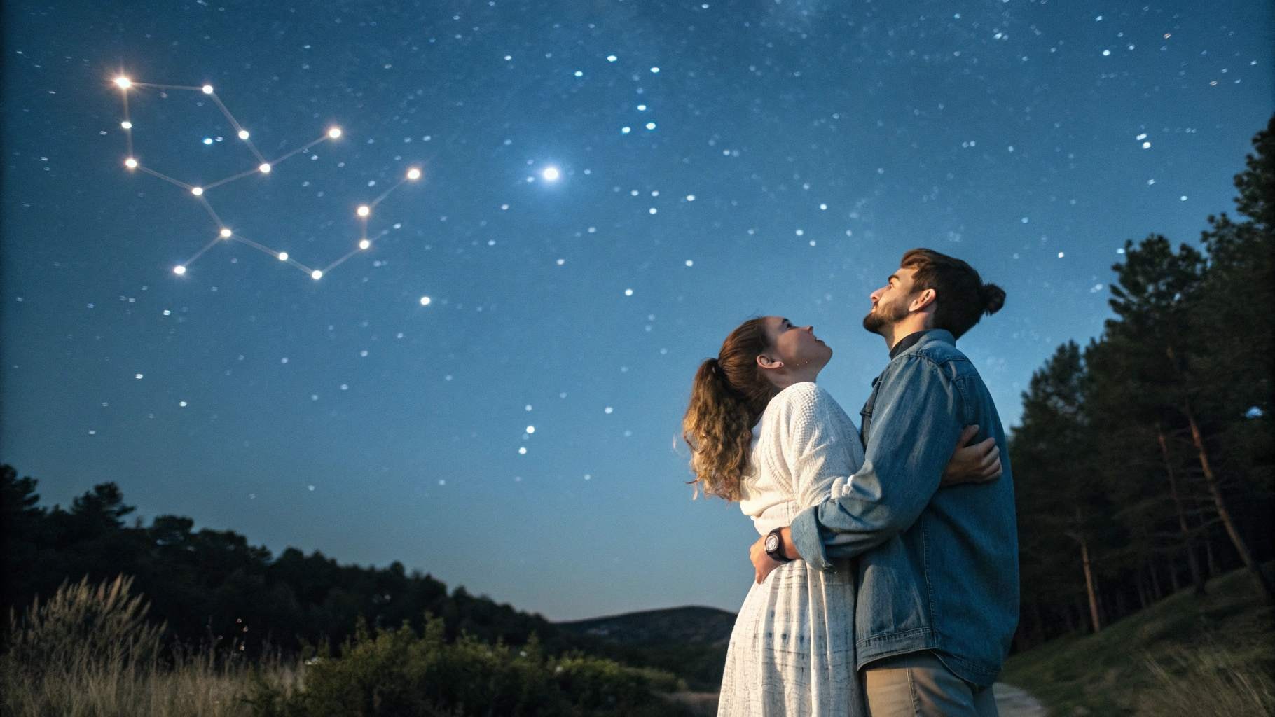 Una coppia romantica che simboleggia amore e compatibilità per i nati il 20 marzo.