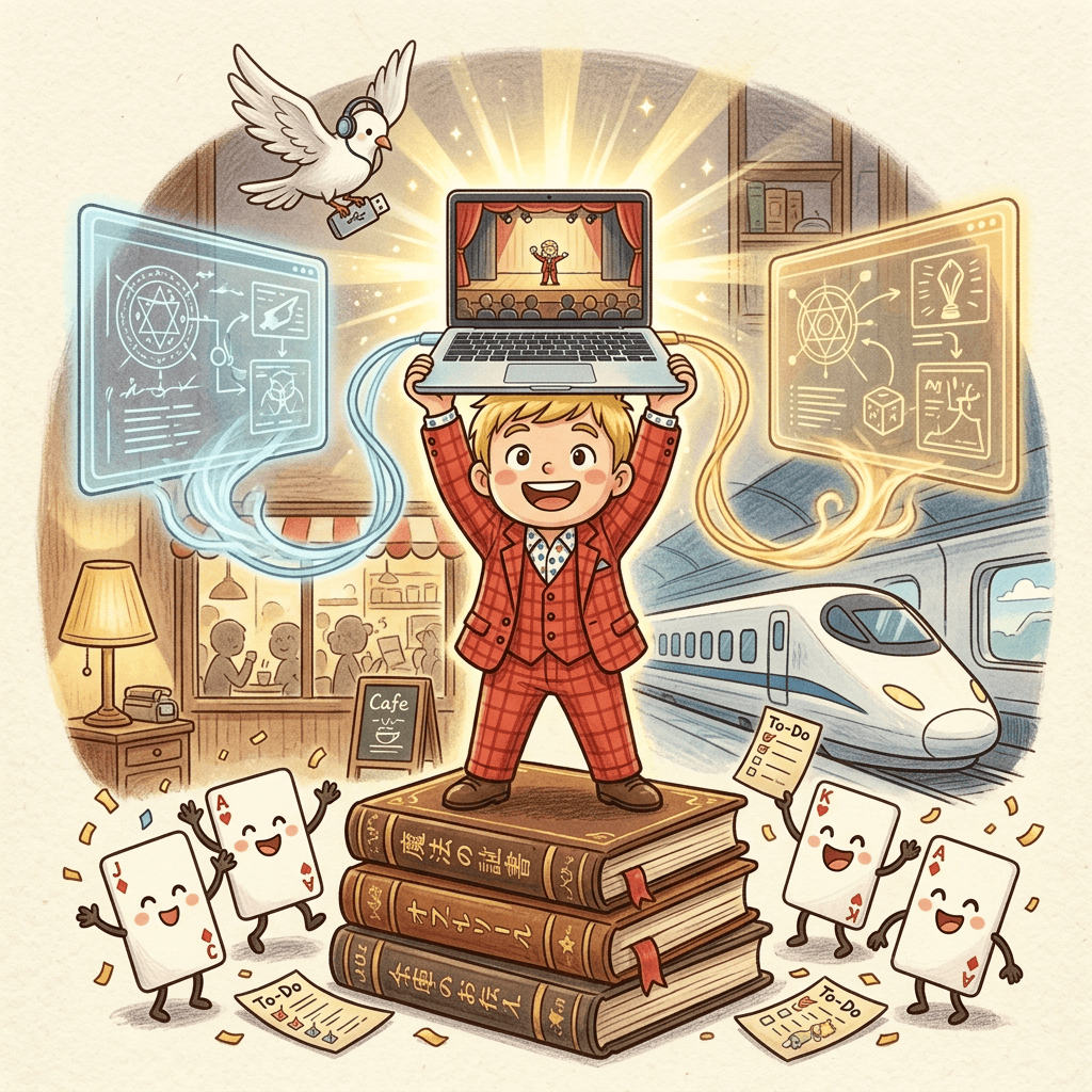 AIエージェント生活10日間で直面した3つの壁〜データ同期の試行錯誤とMacBook購入を決断した理由 4 MacBookとドッキングステーションでどこでも仕事ができるマルチモニター環境