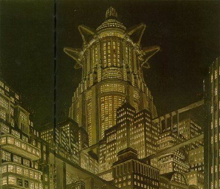 Metrópolis - Torre de Babel - óleo sobre cartón - Erich Kettelhut