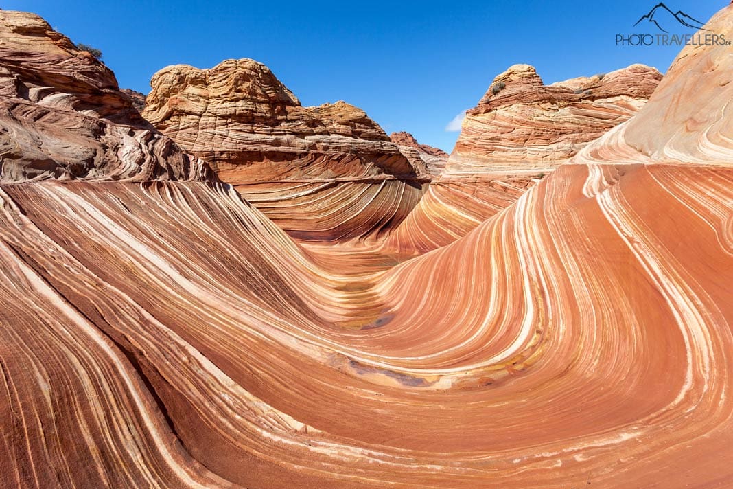Die Wave in Arizona, eine bekannte Sandsteinformation in Form einer Welle