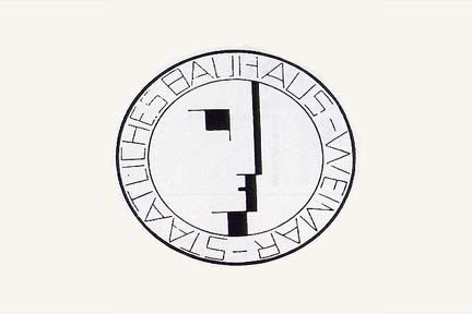 Joost Schmidt, Bauhaus exhibition Poster, 1923. Bauhaus Logo – 1922, Oscar Schlemmer