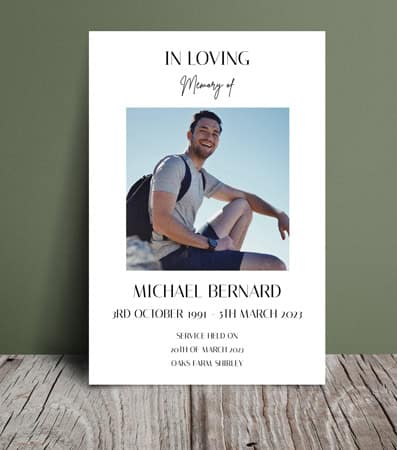 In loving memory funeral card 039 In loving memory funeral card 039 - Free Funeral Order of Service Template