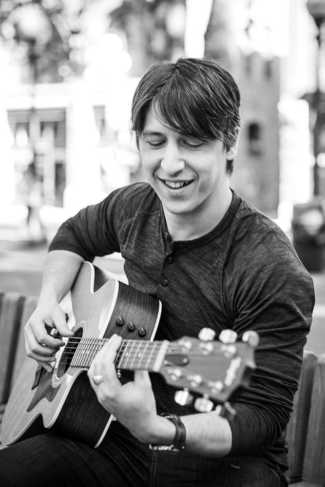 bw dating pic with guitar