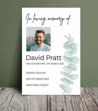 Eucalyptus funeral order of service 043 Eucalyptus funeral order of service 043 - Free Funeral Order of Service Template