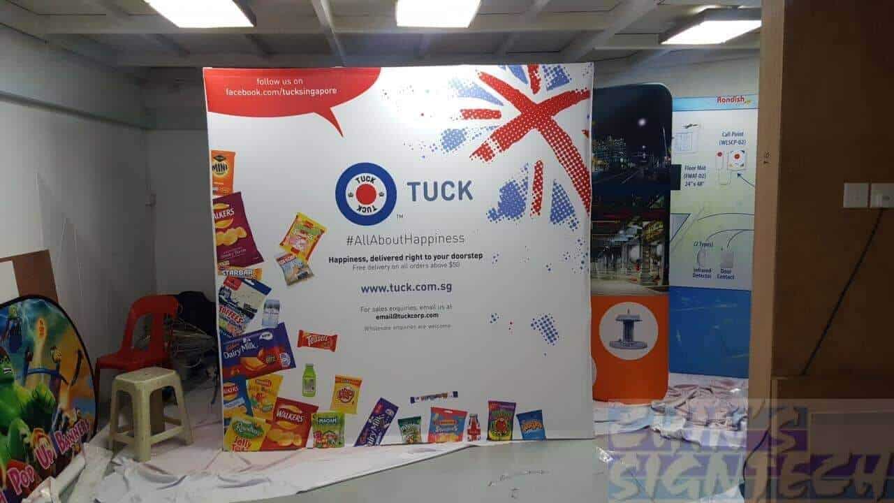 2.25 x 2.25m Fabric Pop Up display for Tuck