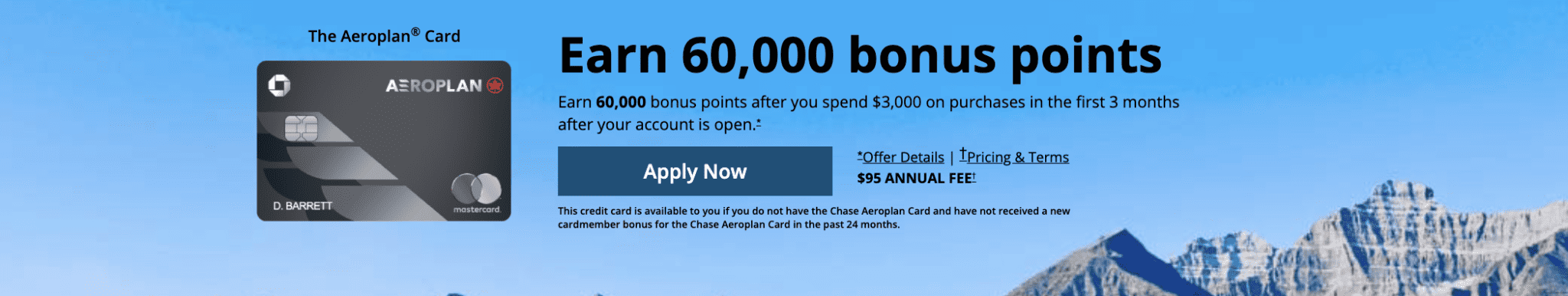 Chase Aeroplan Card: Up to 60K Welcome Bonus 1 welcome bonus Chase Aeroplan Card