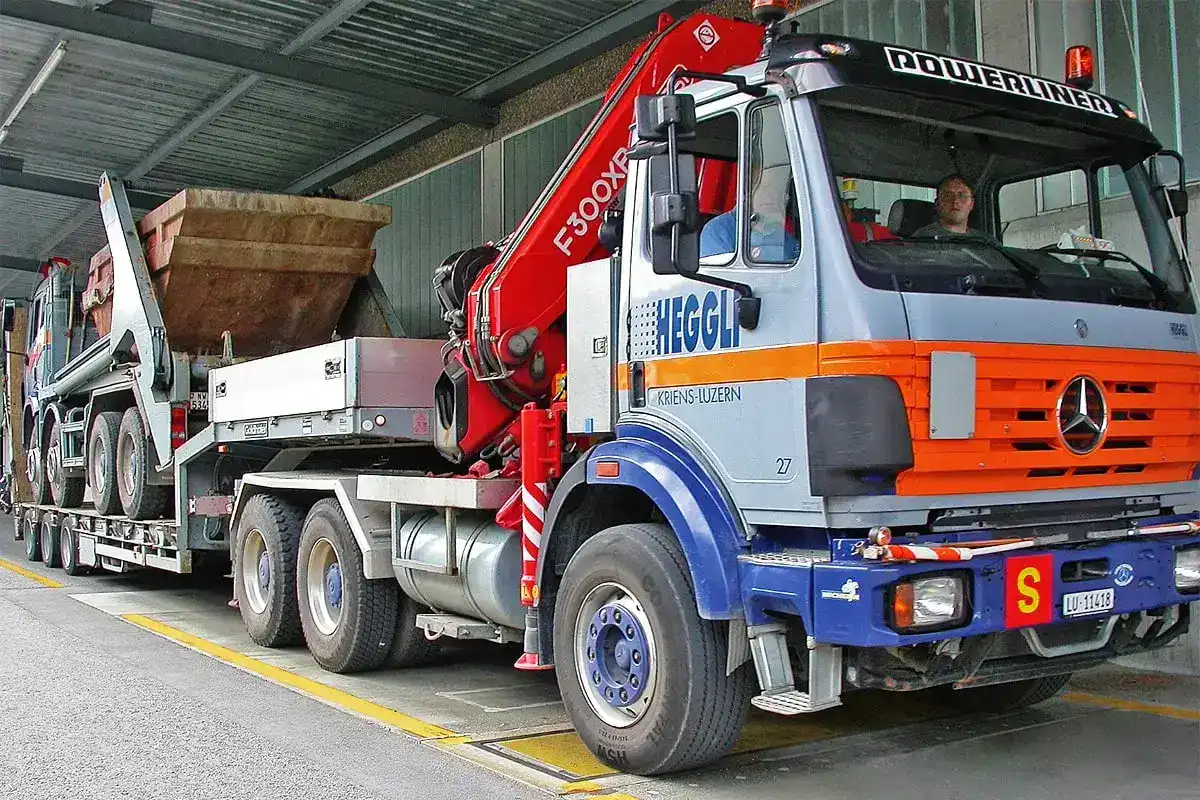 Truck with trailer on weighbridge
