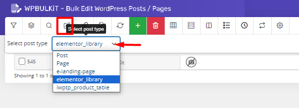 Select Elementor_library