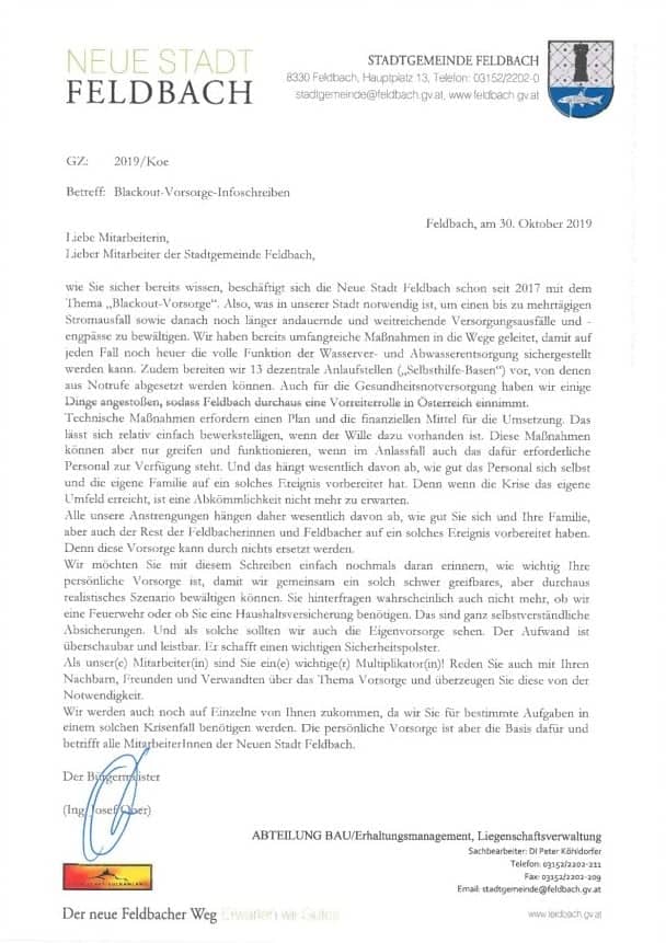 EZF-Schreiben Mitarbeiter