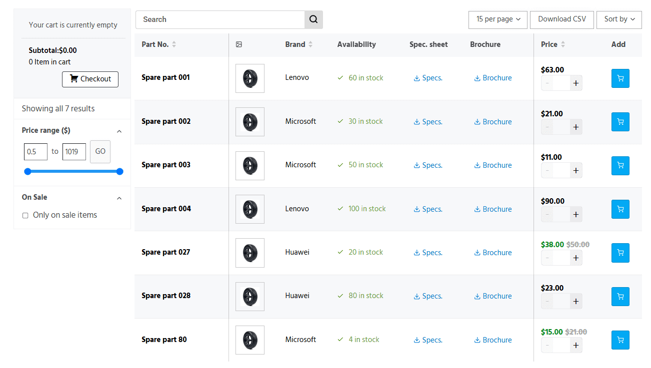 Advanced filtering & sorting
