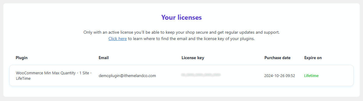 Adding license key