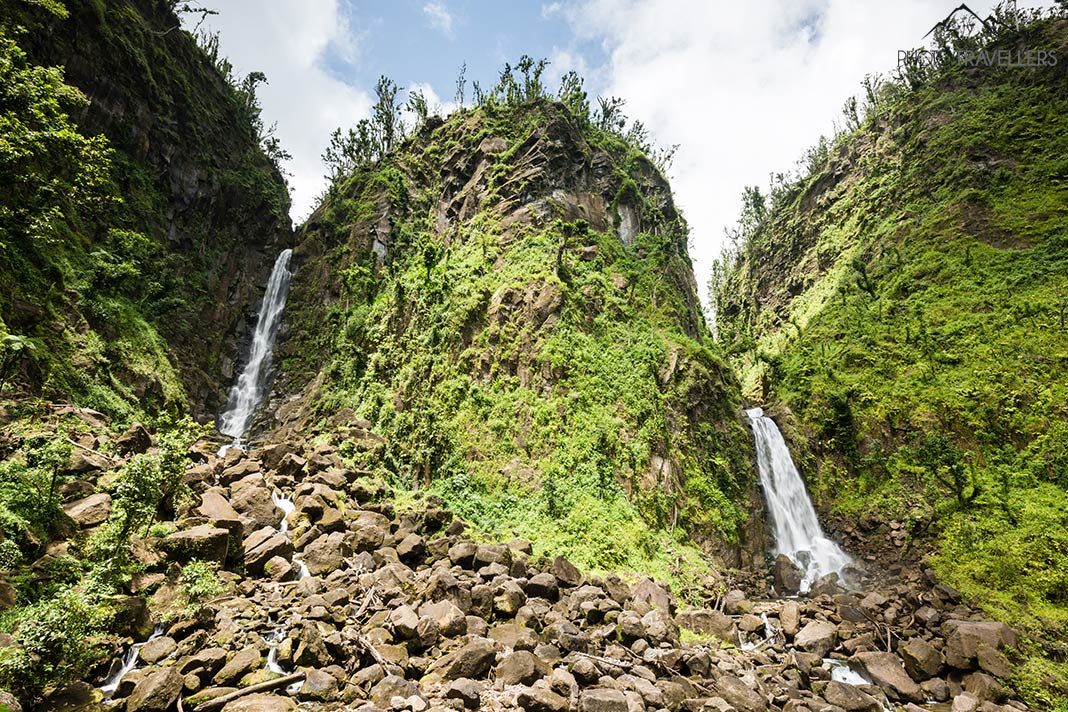 Die Trafalgar Falls auf Dominica