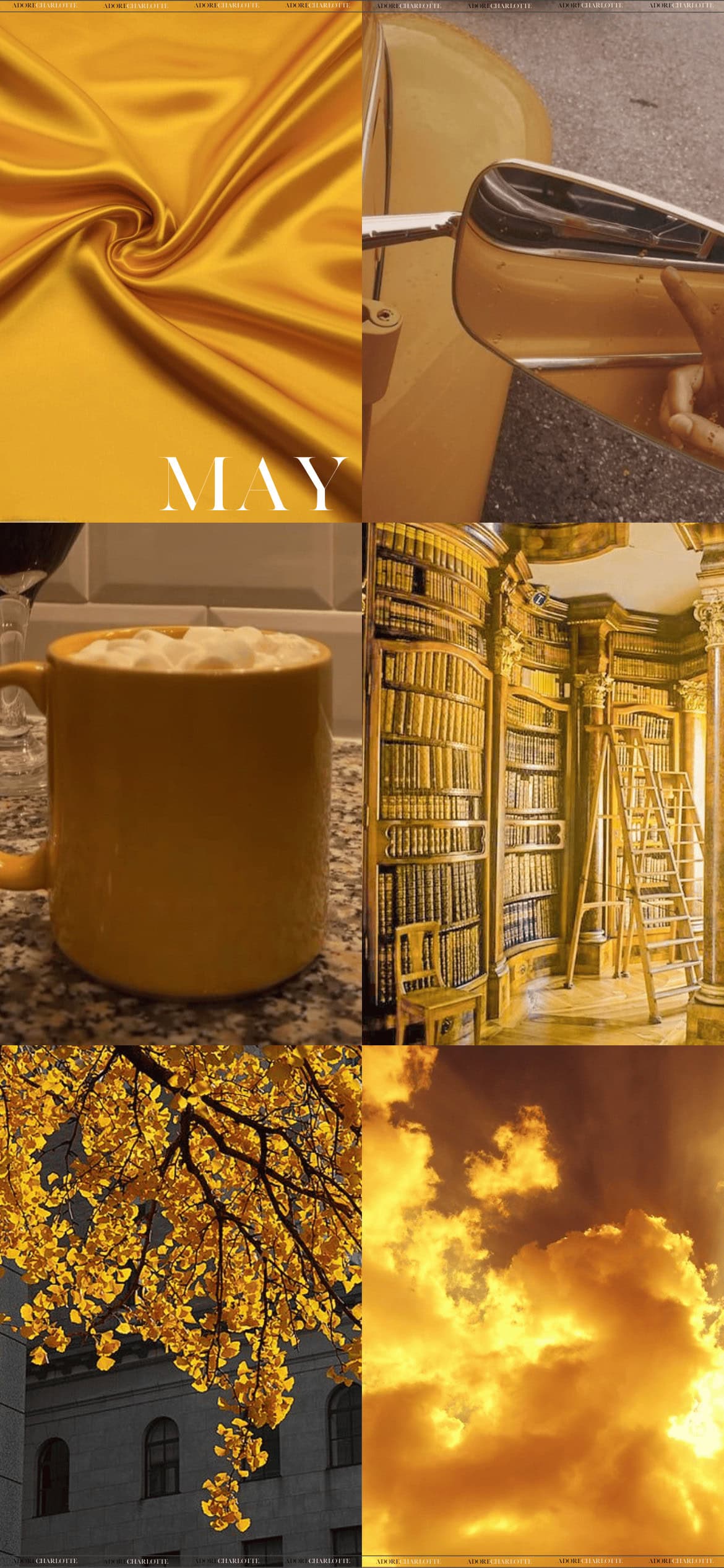 Aesthetic Deep Yellow May 2024 Phone Wallpaper