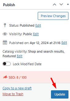 Update single product