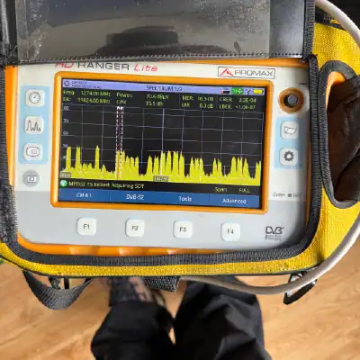 Digital tv systems has Professional test equipment TV Signal Meter test readings in Marlborough