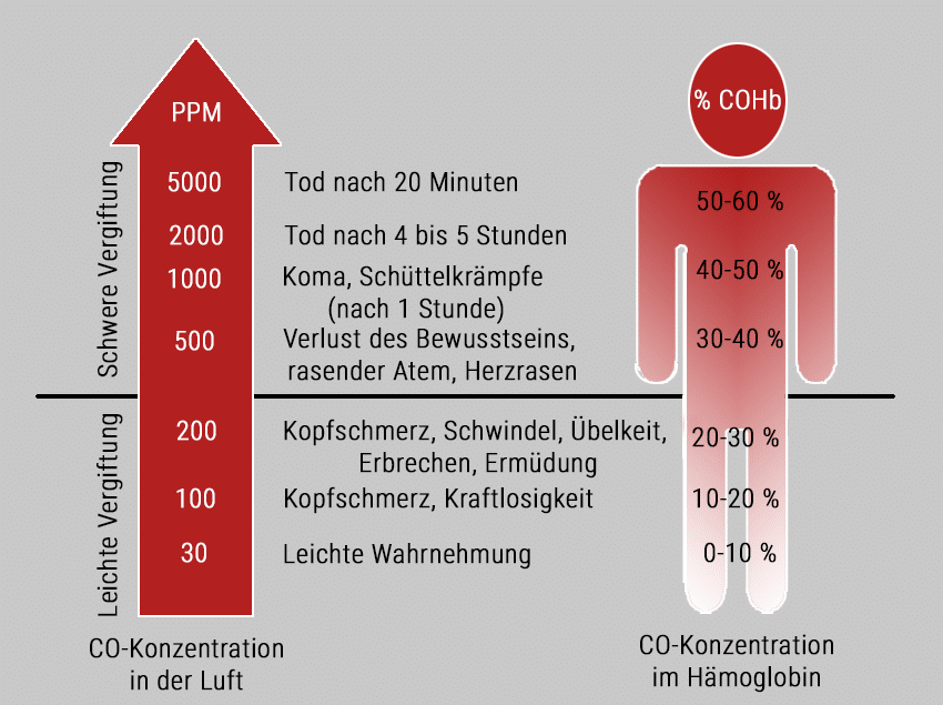 kohlenmonoxidvergiftung symptome