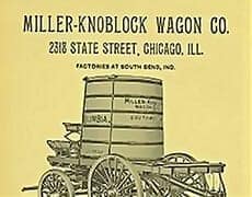 millerknoblock_thumb Barrel wagon illustration at Miller-Knoblock Wagon Co., 2318 State Street Chicago IL.
