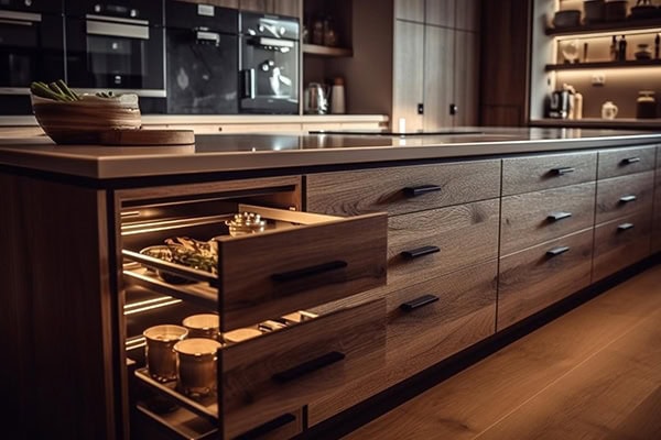 Solid-Wood-Panel | AluWall Modular kitchen with Solid Wood Panels