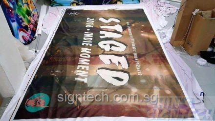 4 x 2.5m fabric banner for Ngee Ann Poly Students' Union Staged