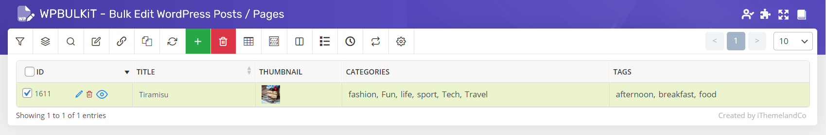 Assign the marked categories/ tags to the post in WordPress bulk post editing plugin
