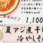 【仙台中華そば銘店嘉一】8月の冷たい麺「夏アジ煮干しの冷やしそば」(税込1,100円)