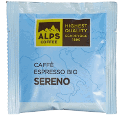 Alps Coffee Sereno ESE Pads Koffeinreduziert Bio und Faitrade