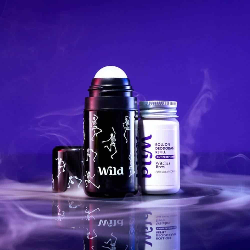 Wild Halloween Roll On Antiperspirant Starter Pack with case and 3 refills