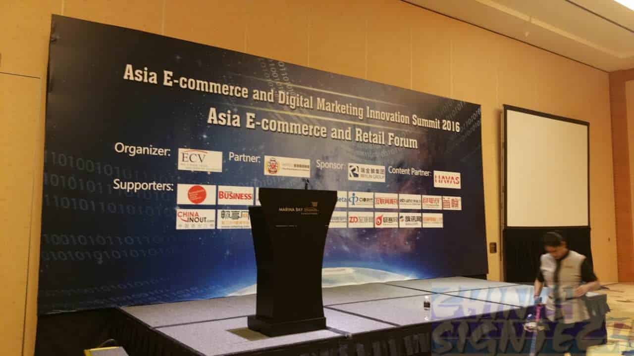 23 x 10ft backdrop at Marina Bay sands