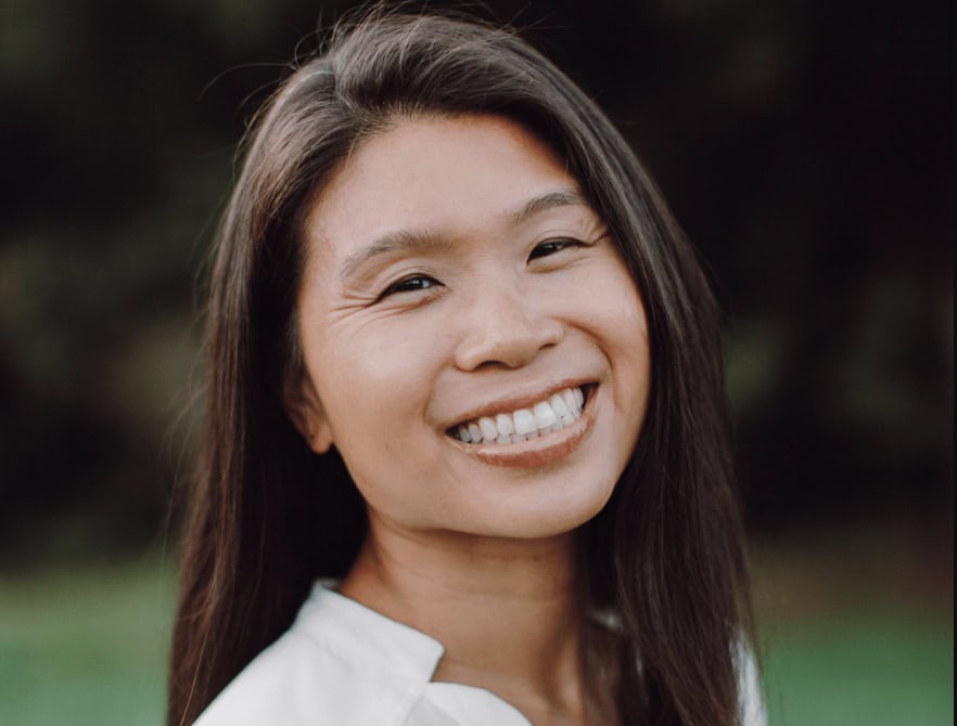 Rae Chen Huang speaking in a portrait featured in her Rae Huang mayor race coverage