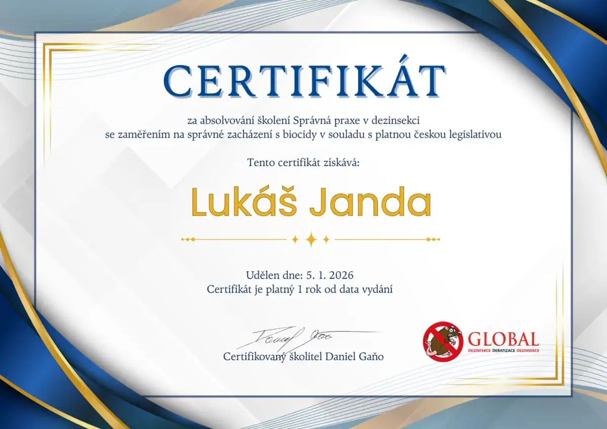 Lukáš Janda - certifikát