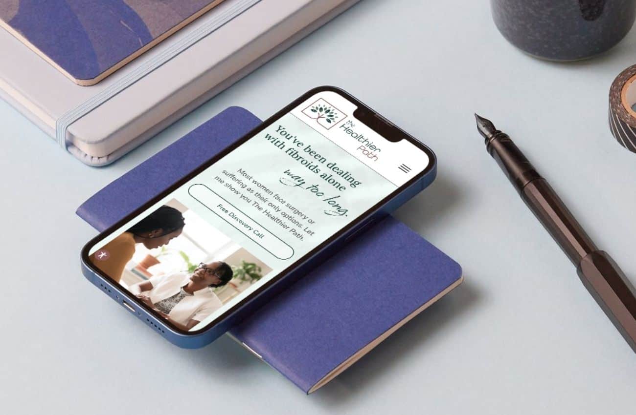 Fibroid health coach website, completed as part of our 30-day branding program