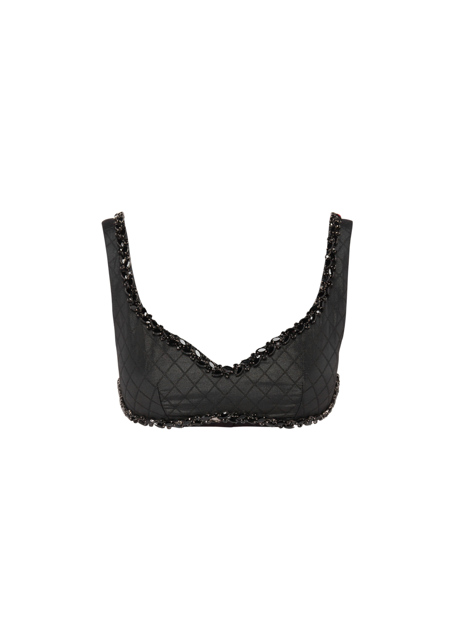 Black Embellished Brocade Top - Image 2