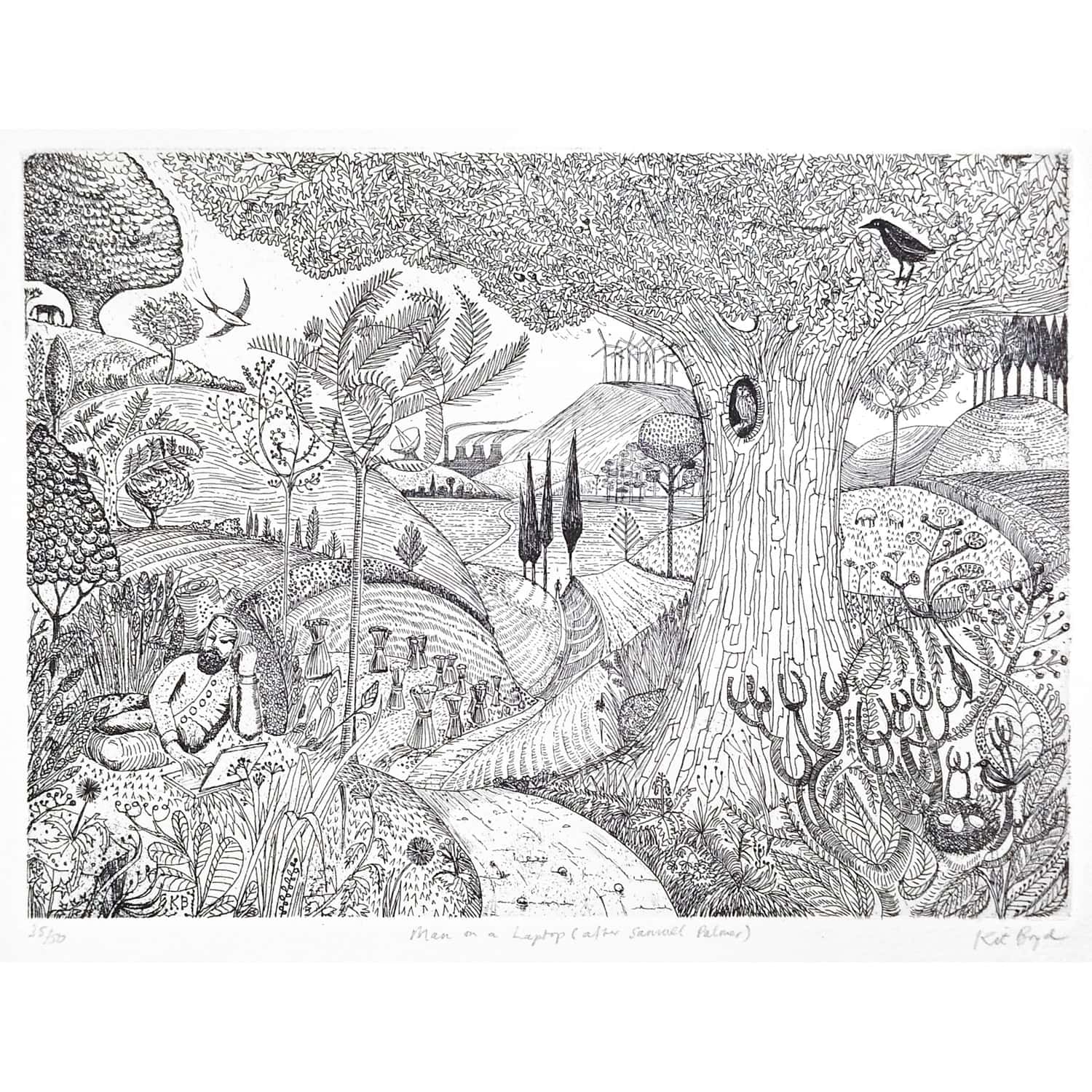 2493C Man on a Laptop (After Samuel Palmer) 35/50 – Kit Boyd