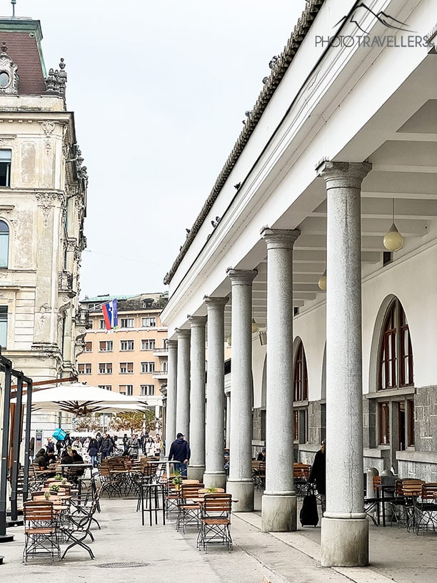 Die Marktarkaden in Ljubljana