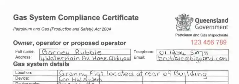 Caravan Gas Certificate Caravan Gas Certificate