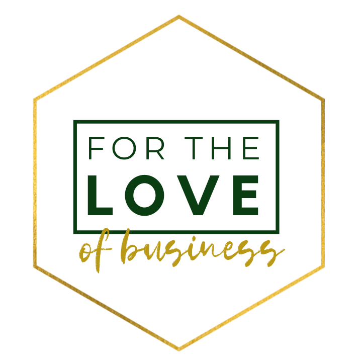 Logo for “For the Love of Business,” a program by a marketing agency.