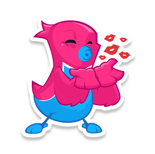 14 kiss Bird cartoon is lovely