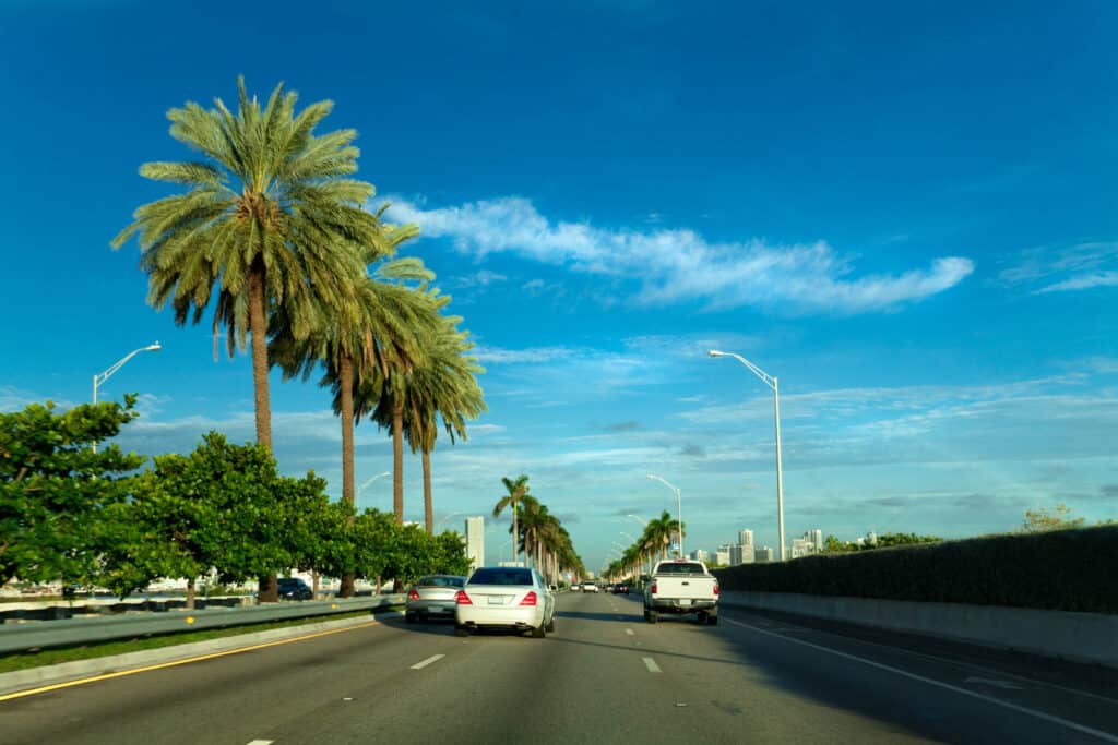 Road from South Beach to Miami