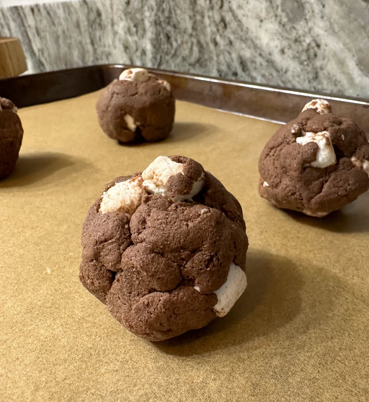 Hot chocolate cookie dough balls