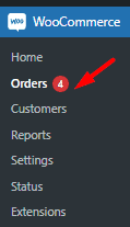 WooCommerce order menu