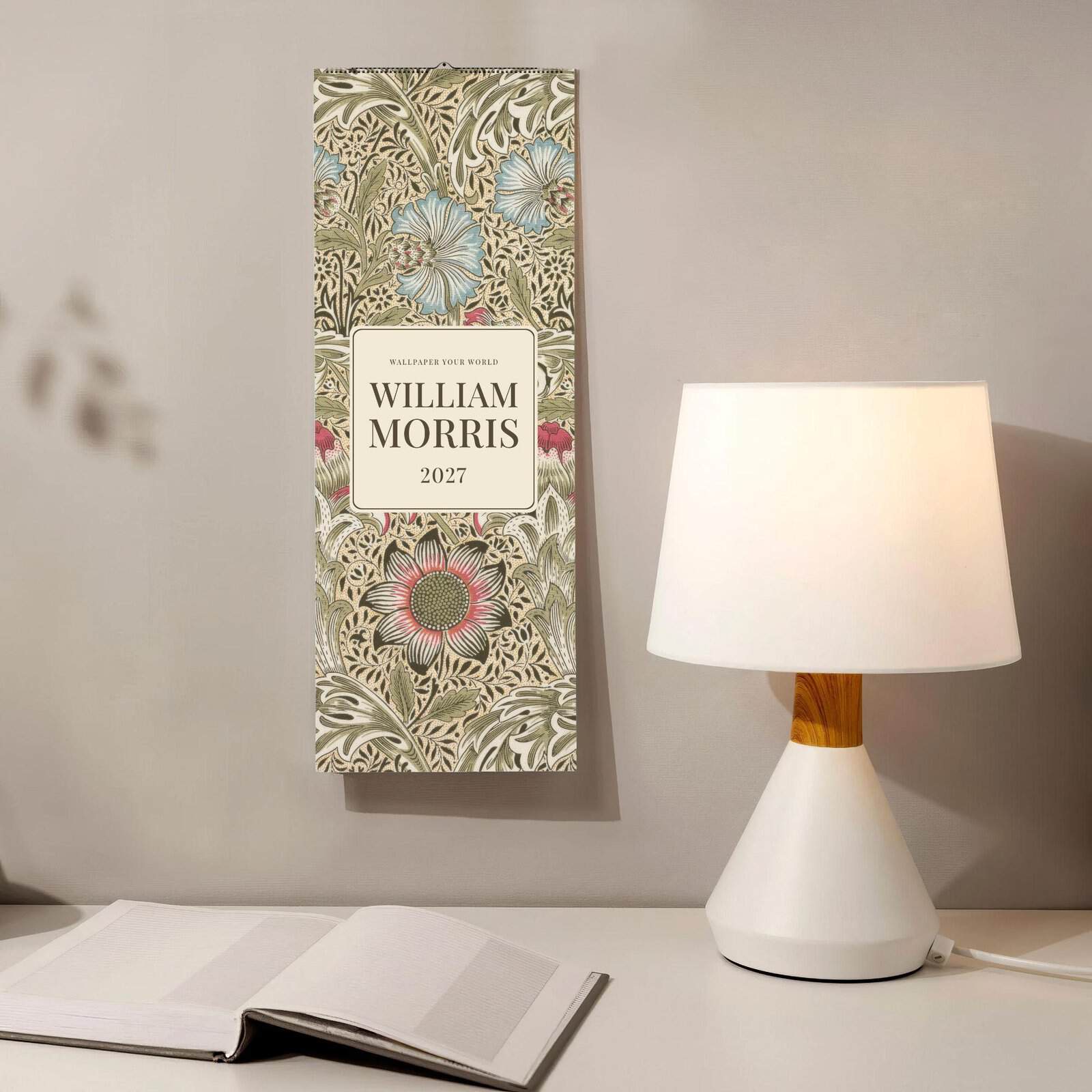 William Morris Slim Wall Calendar v2.0 (2) William Morris - Corncockle, Slim Wall Calendar, Victorian Design, Semi-Glossy Paper