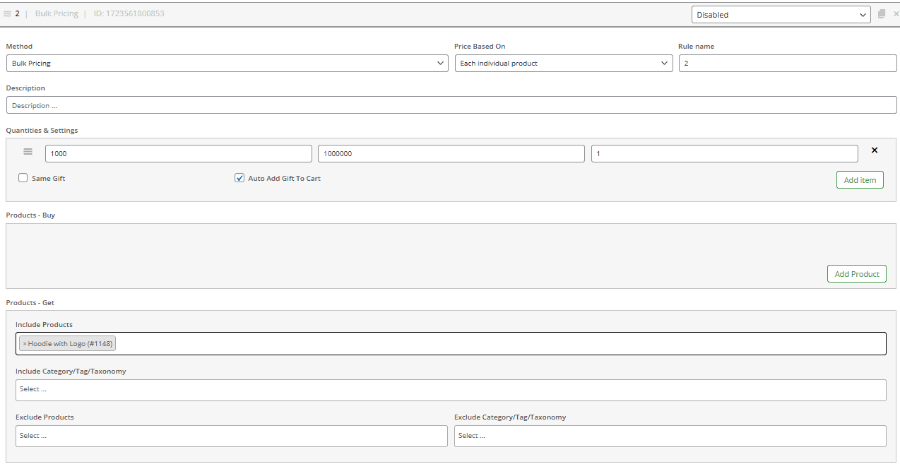 Tiered gifting rule tier 2