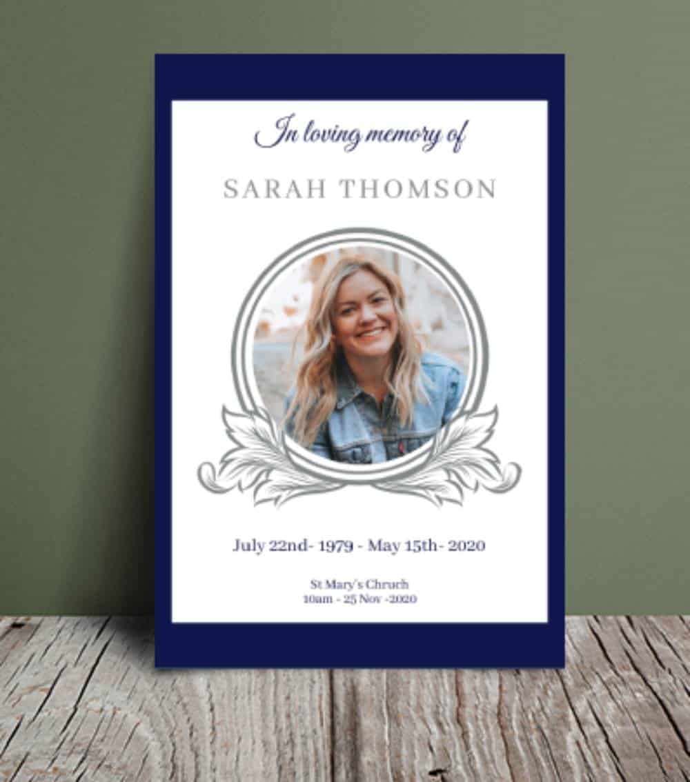 Editable blue background order of service (012) Editable blue background order of service (012) - Free Funeral Order of Service Template